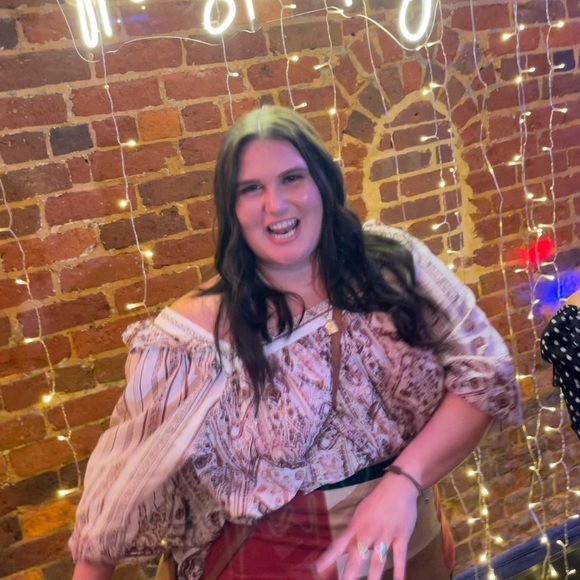 Plus Size Ruched Puff Ruffle Sleeve Boho Floral Paisley Blouse Top - Picture 10 of 10